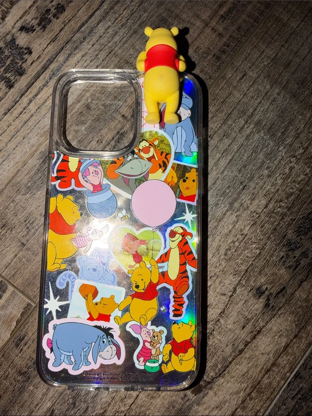 Disney Winnie the Pooh Holographic Clear Case with Yellow Charm